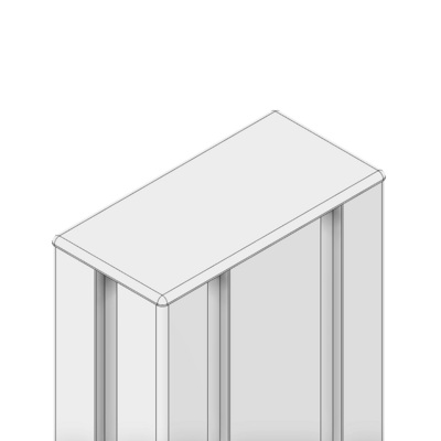 60-020-2 MODULAR SOLUTIONS POLYAMIDE PART END CAP 45MM X 90MM LIGHT GRAY